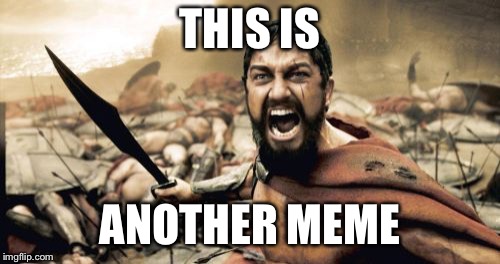 Sparta Leonidas | THIS IS; ANOTHER MEME | image tagged in memes,sparta leonidas | made w/ Imgflip meme maker