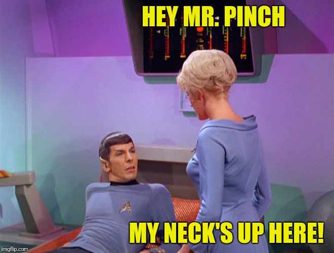HEY MR. PINCH MY NECK'S UP HERE! | made w/ Imgflip meme maker