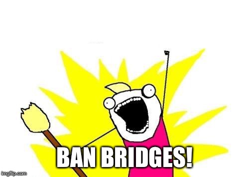 X All The Y | BAN BRIDGES! | image tagged in memes,x all the y | made w/ Imgflip meme maker