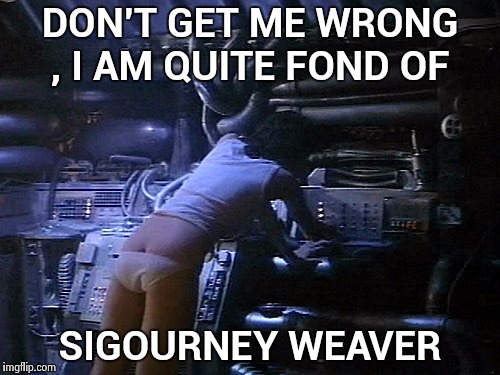 Ripley's butt | DON'T GET ME WRONG , I AM QUITE FOND OF SIGOURNEY WEAVER | image tagged in ripley's butt | made w/ Imgflip meme maker