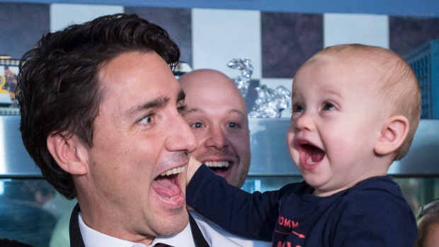 Justin Trudeau + Baby Blank Meme Template