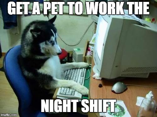 GET A PET TO WORK THE NIGHT SHIFT | made w/ Imgflip meme maker