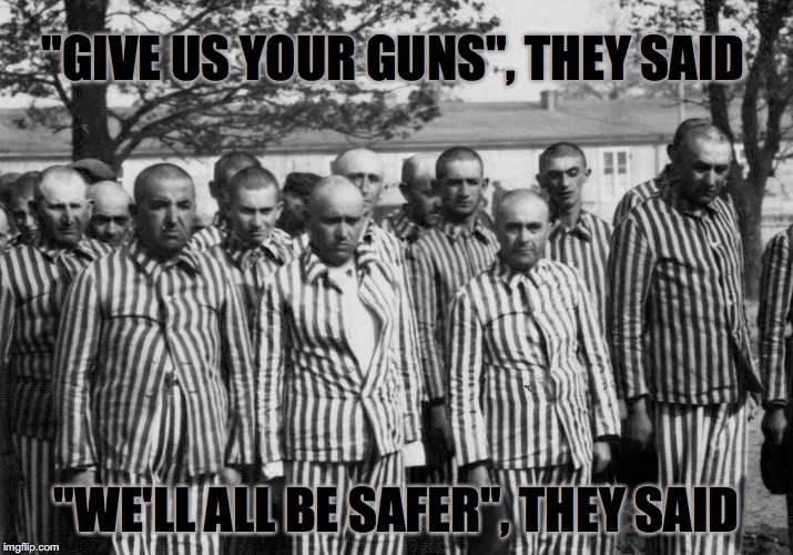 Learn History, Puppets! | "GIVE US YOUR GUNS", THEY SAID; "WE'LL ALL BE SAFER", THEY SAID | image tagged in jews,nazis,concentration camp | made w/ Imgflip meme maker