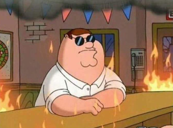 Family Guy Peter Burning Bar Blank Template Imgflip