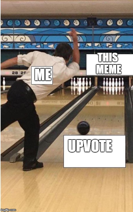 bowling | UPVOTE ME THIS MEME | image tagged in bowling | made w/ Imgflip meme maker