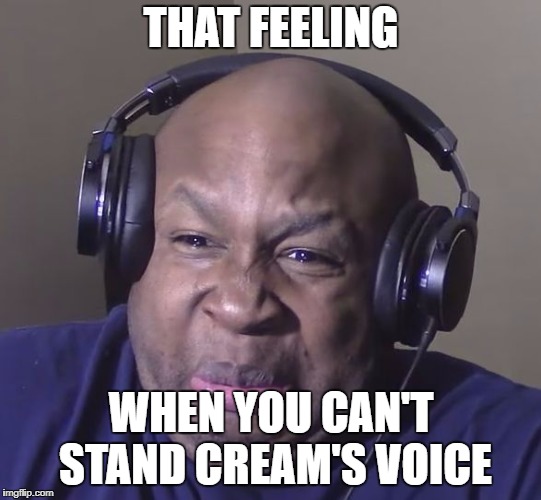 Cringy voice acting makes your muscles twitch. | THAT FEELING; WHEN YOU CAN'T STAND CREAM'S VOICE | image tagged in cringe,cream the crabbit | made w/ Imgflip meme maker