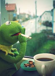 High Quality Kermit smoking Blank Meme Template