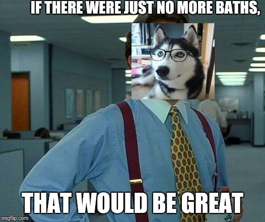 That Would Be Great Meme | IF THERE WERE JUST NO MORE BATHS, THAT WOULD BE GREAT | image tagged in memes,that would be great | made w/ Imgflip meme maker