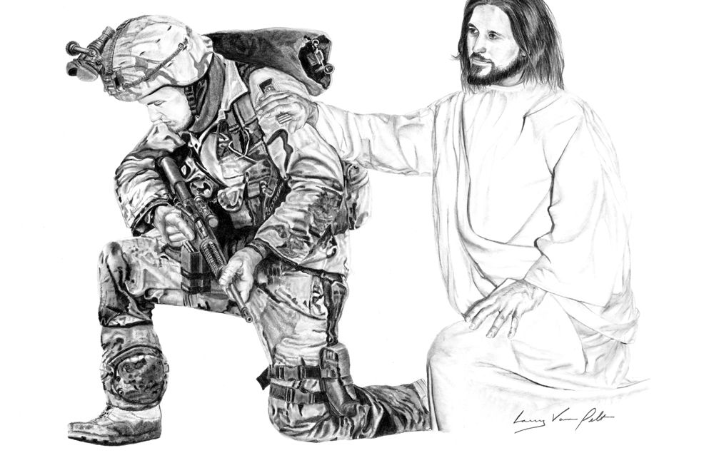 High Quality Jesus Soldier Blank Meme Template