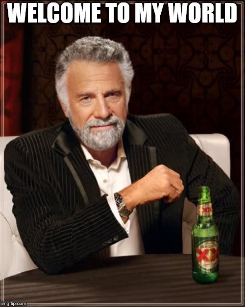 The Most Interesting Man In The World Meme | WELCOME TO MY WORLD | image tagged in memes,the most interesting man in the world | made w/ Imgflip meme maker