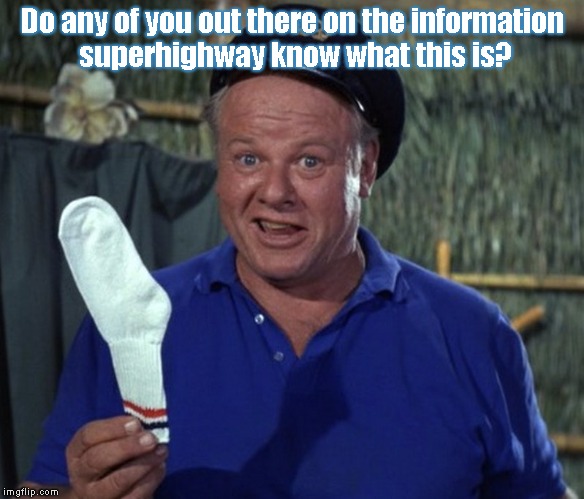 Its not my little buddy's little buddy either | Do any of you out there on the information superhighway know what this is? | image tagged in skipper sock,gilligan island meme,memes to a rescue,the sock of the hut,hat trip | made w/ Imgflip meme maker