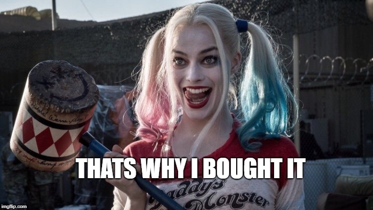 Harley Q | THATS WHY I BOUGHT IT | image tagged in harley q | made w/ Imgflip meme maker