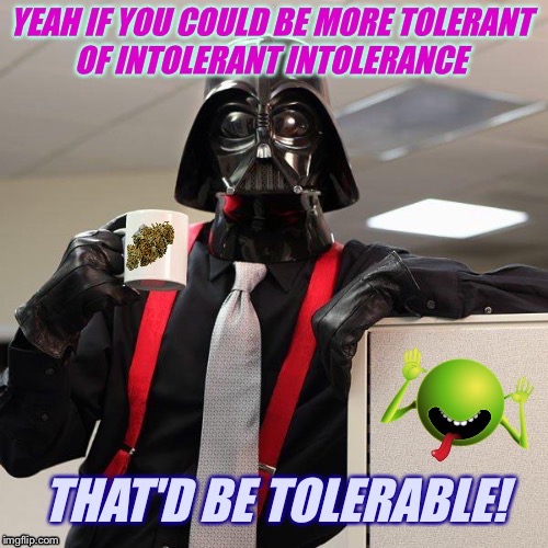Vader'd be great... | I | image tagged in that'd be great,darth vader,funny memes,imgflip humor,intolerance,intolerant | made w/ Imgflip meme maker