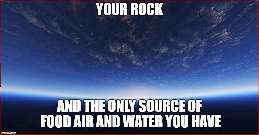 YOUR ROCK AND THE ONLY SOURCE OF FOOD AIR AND WATER YOU HAVE | made w/ Imgflip meme maker