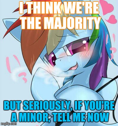 I THINK WE'RE THE MAJORITY BUT SERIOUSLY, IF YOU'RE A MINOR, TELL ME NOW | made w/ Imgflip meme maker