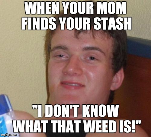 10 Guy Meme | WHEN YOUR MOM FINDS YOUR STASH; "I DON'T KNOW WHAT THAT WEED IS!" | image tagged in memes,10 guy | made w/ Imgflip meme maker