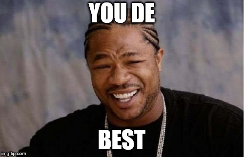 Yo Dawg Heard You Meme | YOU DE BEST | image tagged in memes,yo dawg heard you | made w/ Imgflip meme maker