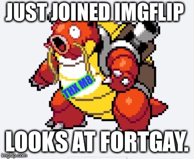 Thx to all you crazy people  | JUST JOINED IMGFLIP; THX M8; LOOKS AT FORTGAY. | image tagged in magisucc | made w/ Imgflip meme maker