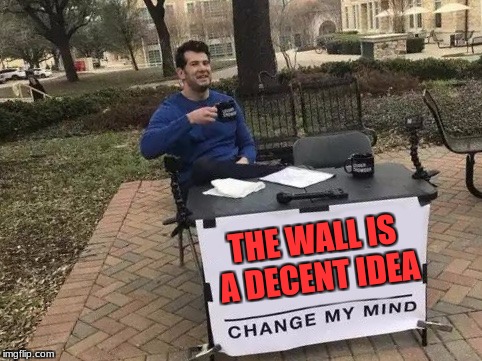 Change My Mind Meme | THE WALL IS A DECENT IDEA | image tagged in change my mind | made w/ Imgflip meme maker