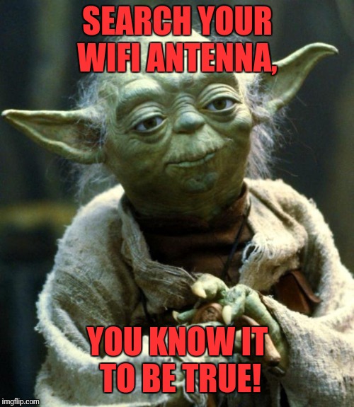 Star Wars Yoda Meme | SEARCH YOUR WIFI ANTENNA, YOU KNOW IT TO BE TRUE! | image tagged in memes,star wars yoda | made w/ Imgflip meme maker