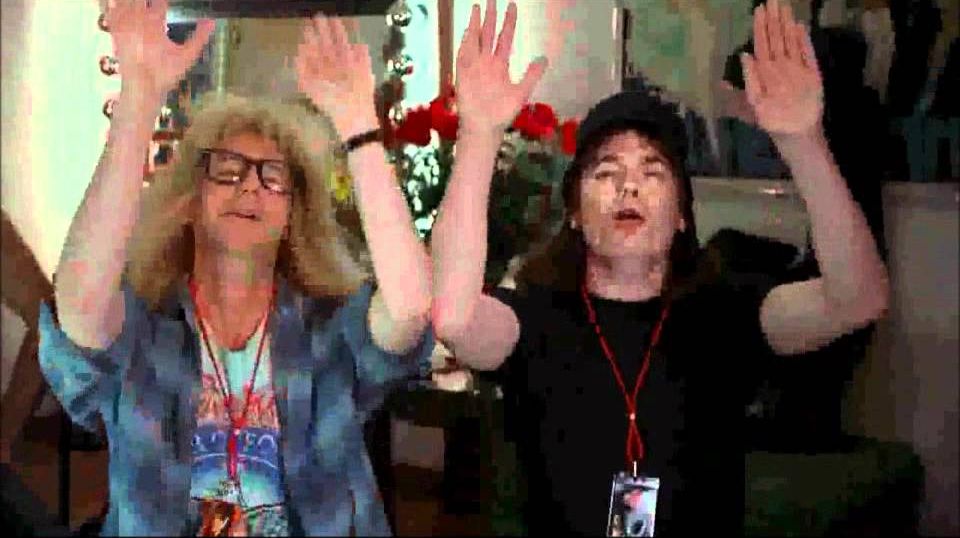 Wayne's World, We're Not Worthy Blank Meme Template