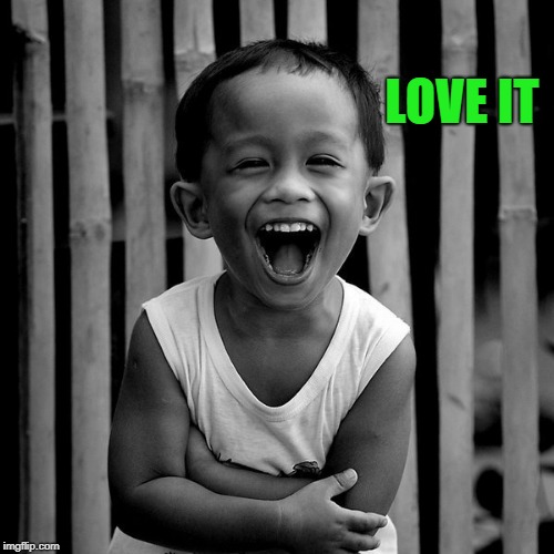laughing face | LOVE IT | image tagged in laughing face | made w/ Imgflip meme maker