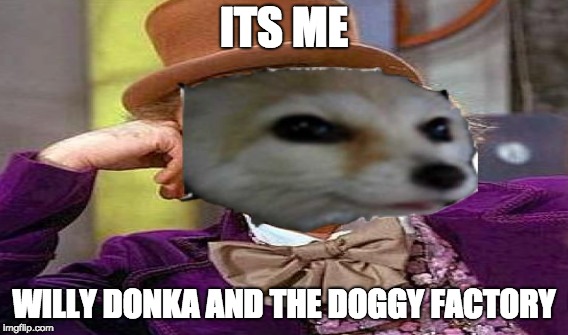 willy donka and the doggy factory | ITS ME; WILLY DONKA AND THE DOGGY FACTORY | image tagged in funny | made w/ Imgflip meme maker