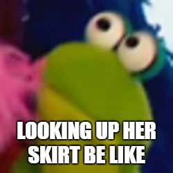 LOOKING UP HER SKIRT BE LIKE | image tagged in memes,funny memes,funny,i wonder | made w/ Imgflip meme maker