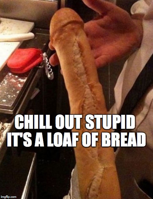 chill out stupid | CHILL OUT STUPID IT'S A LOAF OF BREAD | image tagged in bread | made w/ Imgflip meme maker
