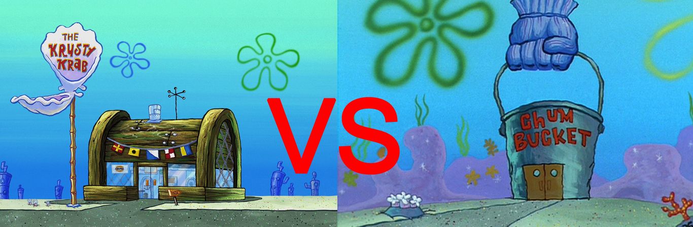 Krusty Krab vs. Chum Bucket Blank Meme Template
