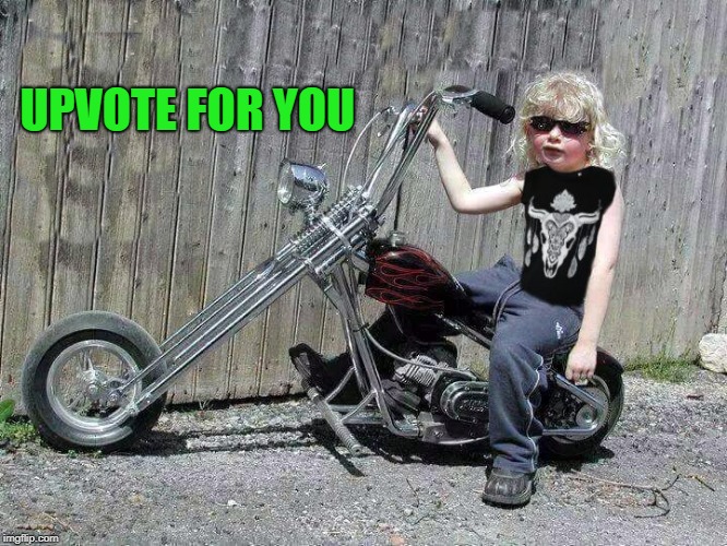 UPVOTE FOR YOU | image tagged in harley the kid | made w/ Imgflip meme maker
