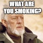 Obi wan | WHAT ARE YOU SMOKING? | image tagged in obi wan | made w/ Imgflip meme maker