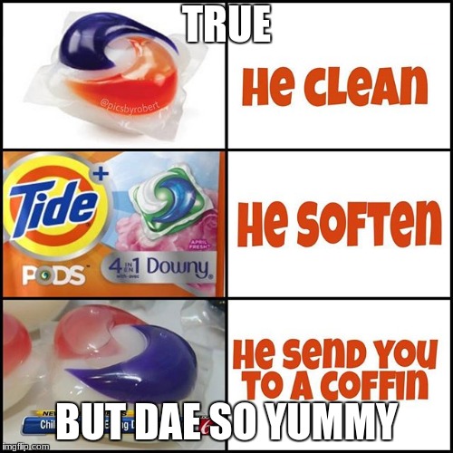 tide meme | TRUE; BUT DAE SO YUMMY | image tagged in funny memes | made w/ Imgflip meme maker