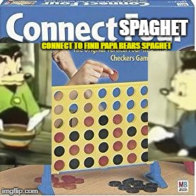 SPAGHET; CONNECT TO FIND PAPA BEARS
SPAGHET | image tagged in somebody toucha my spaghet | made w/ Imgflip meme maker
