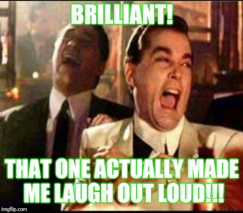 BRILLIANT! THAT ONE ACTUALLY MADE ME LAUGH OUT LOUD!!! | made w/ Imgflip meme maker