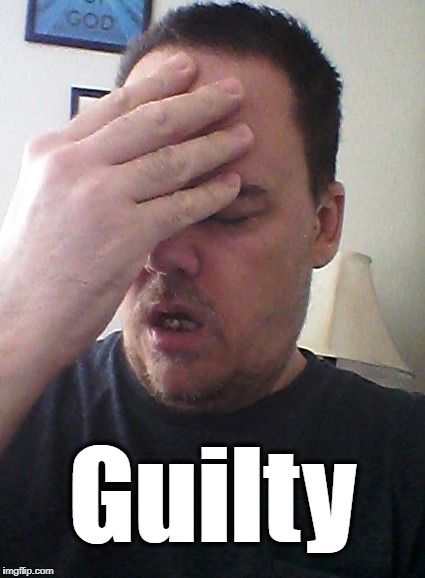 face palm | Guilty | image tagged in face palm | made w/ Imgflip meme maker