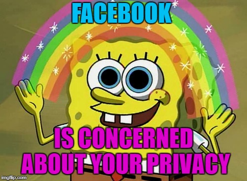 Imagination Spongebob Meme | FACEBOOK; IS CONCERNED ABOUT YOUR PRIVACY | image tagged in memes,imagination spongebob | made w/ Imgflip meme maker