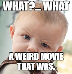 Skeptical Baby | WHAT?... WHAT; A WEIRD MOVIE THAT WAS. | image tagged in memes,skeptical baby | made w/ Imgflip meme maker