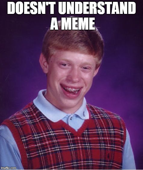 Because The Punch Line's In the Title | DOESN'T UNDERSTAND A MEME | image tagged in memes,bad luck brian,welp,understand,bad luck,funny | made w/ Imgflip meme maker