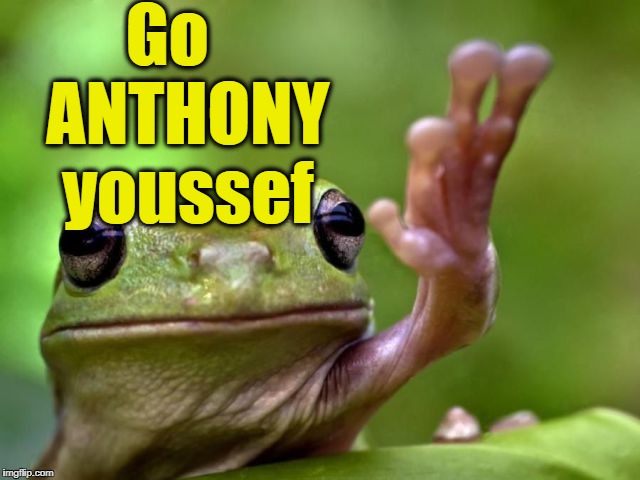 screw you | Go   ANTHONY youssef | image tagged in screw you | made w/ Imgflip meme maker