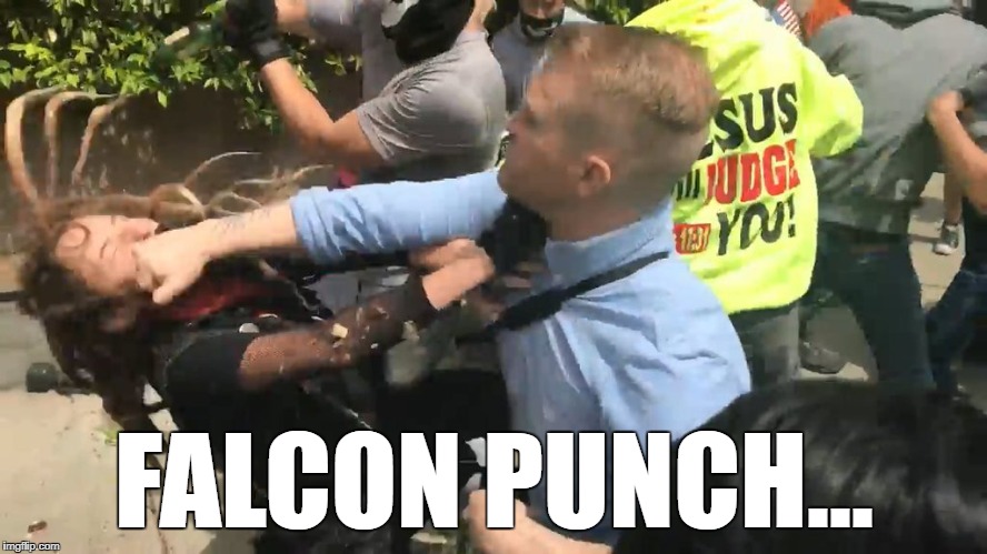 antifa | FALCON PUNCH... | image tagged in antifa,face punch,falcon punch,nazi clown,skank,liberalism is a mental disorder | made w/ Imgflip meme maker
