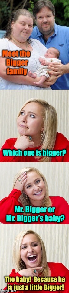 Looking at the Bigger picture | . | image tagged in bad pun hayden panettiere,bigger baby,memes,funny memes,bad puns | made w/ Imgflip meme maker