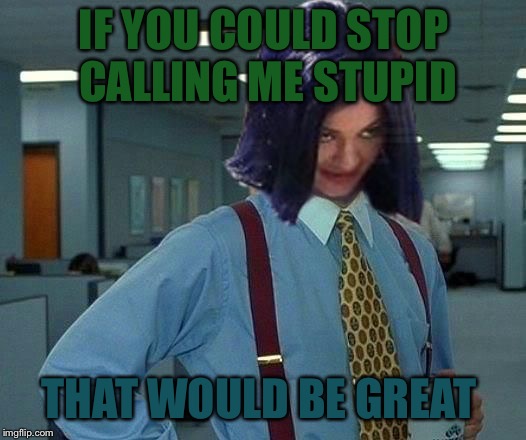 Kylie Would Be Great | IF YOU COULD STOP CALLING ME STUPID THAT WOULD BE GREAT | image tagged in kylie would be great | made w/ Imgflip meme maker