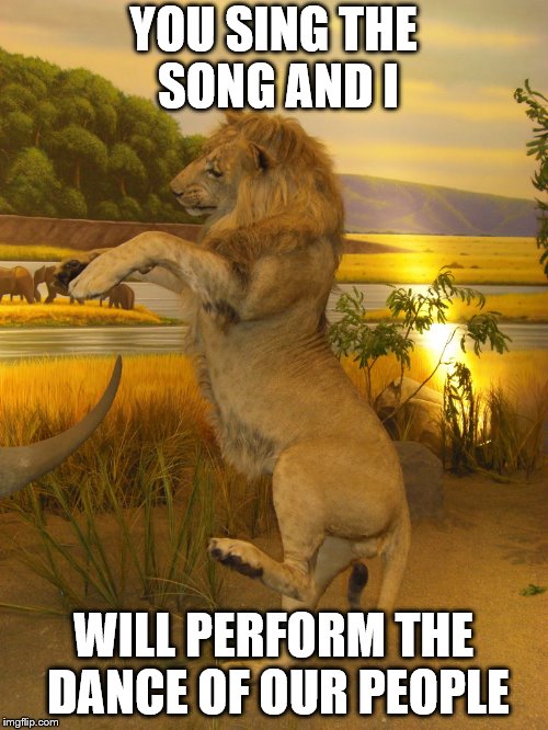 YOU SING THE SONG AND I WILL PERFORM THE DANCE OF OUR PEOPLE | made w/ Imgflip meme maker