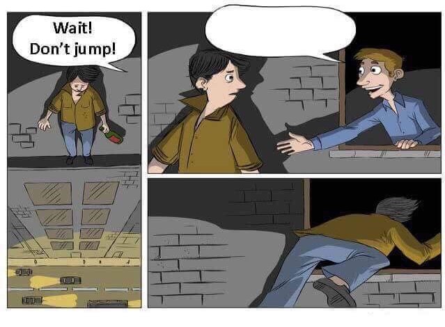 Don't Jump  Blank Meme Template