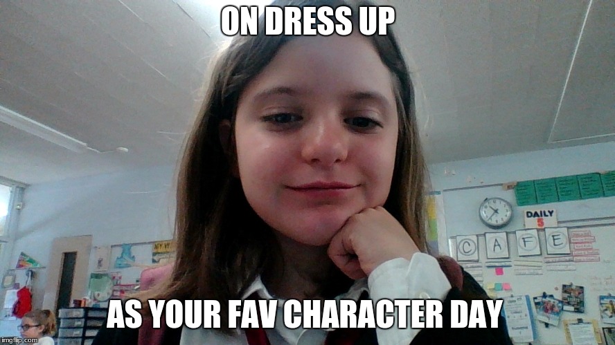 Hermione DOUBLE!!!! | ON DRESS UP; AS YOUR FAV CHARACTER DAY | image tagged in costumes | made w/ Imgflip meme maker