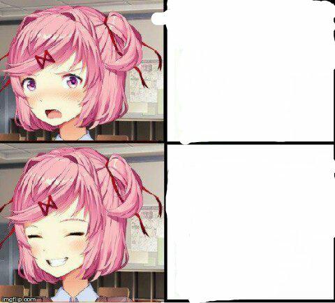 Natsuki Approves  Blank Meme Template