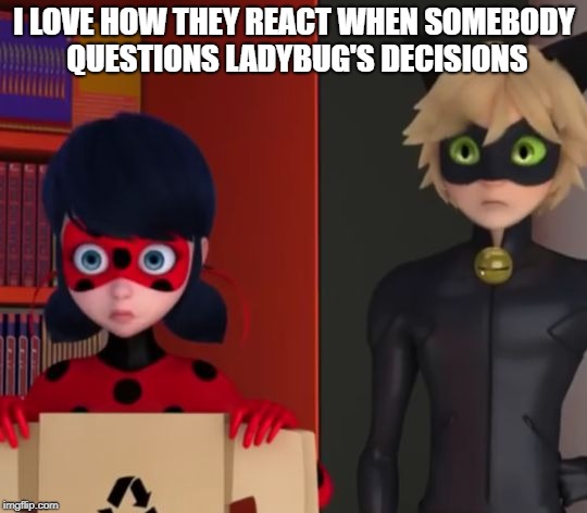 I LOVE HOW THEY REACT WHEN SOMEBODY QUESTIONS LADYBUG'S DECISIONS | made w/ Imgflip meme maker