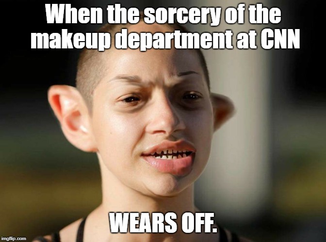 Real as yo feelz |  When the sorcery of the makeup department at CNN; WEARS OFF. | image tagged in gun control,college liberal | made w/ Imgflip meme maker