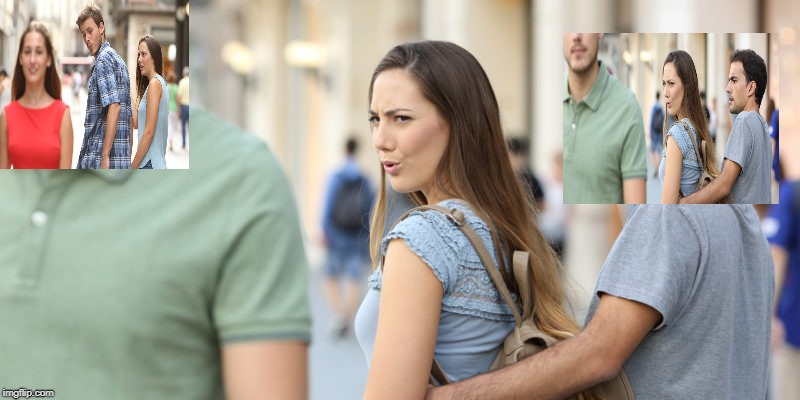 You can't beat the original | image tagged in distracted boyfriend,distracted girlfirend,memes,funny memes | made w/ Imgflip meme maker